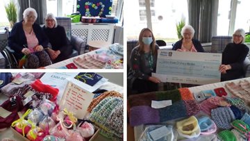 Chippenham care home Resident raises £500 for charity by knitting